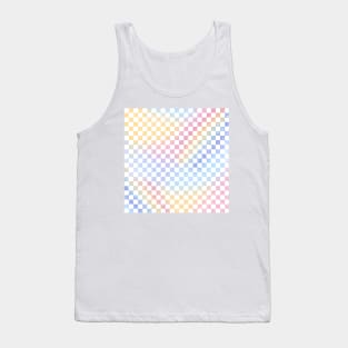 Pastel Rainbow Checkerboard Pattern Tank Top